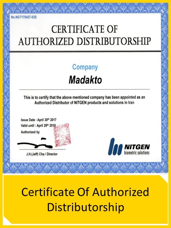 Certificate Of Authorized Distributorship